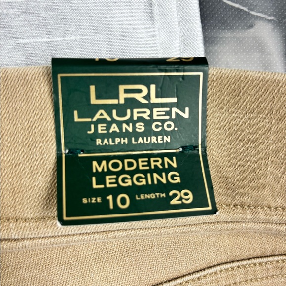 LRL Ralph Lauren Leggings Womens Sz 10 Length 29 Super Stretch NWT Tan/Khaki - Picture 7 of 10